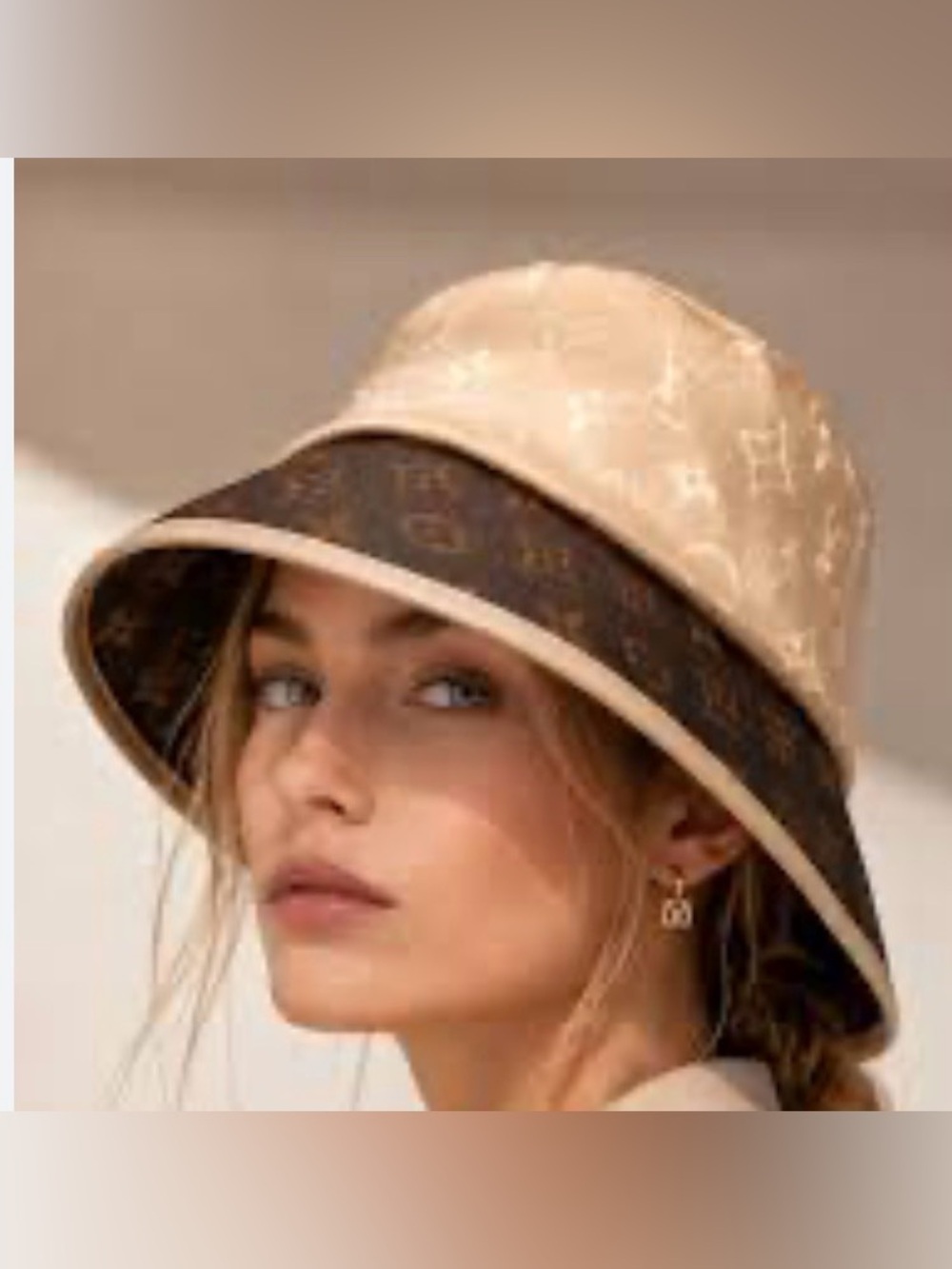 Canvas Bucket Hat - Brown - Picture 5 of 8